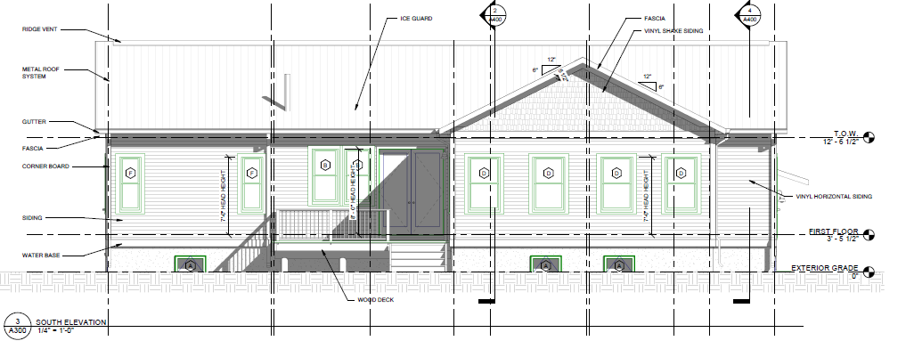 Residence 3Bed 2Bath - Rear Elevation