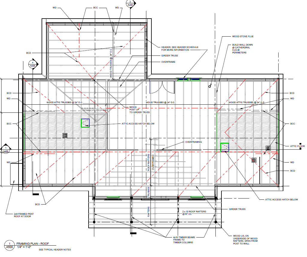 Residence 3Bed 2Bath - Roof Framing